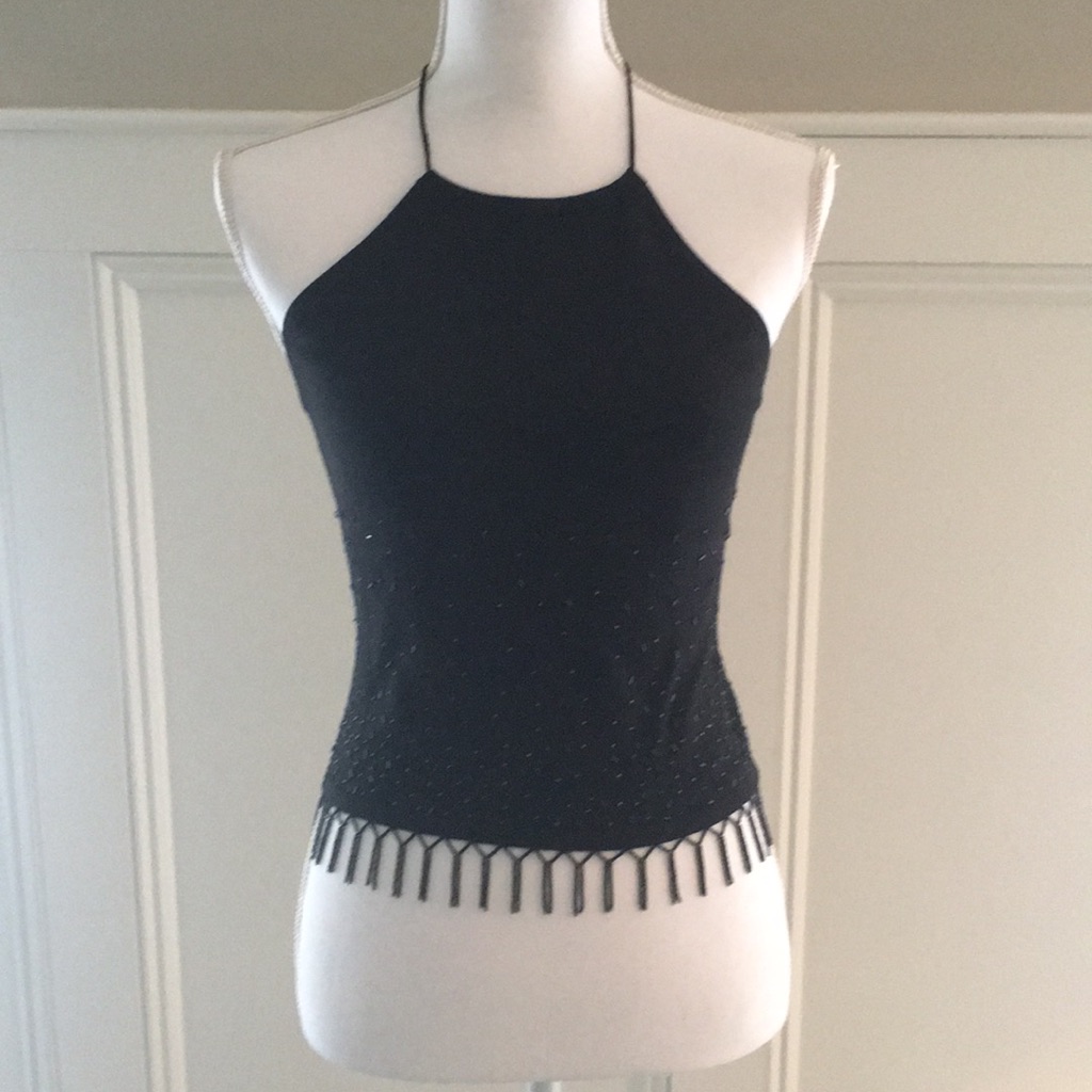 Silk And Cashmere Black Halter Silk And Cashmere Black Halter